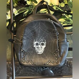 Skull faux leather mini backpack